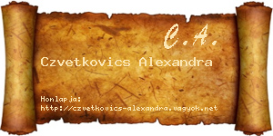 Czvetkovics Alexandra névjegykártya